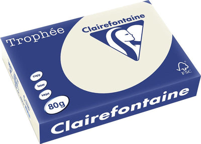 Papier coloré Clairefontaine trophée, a4, 80 g, 500 feuilles, gris perle