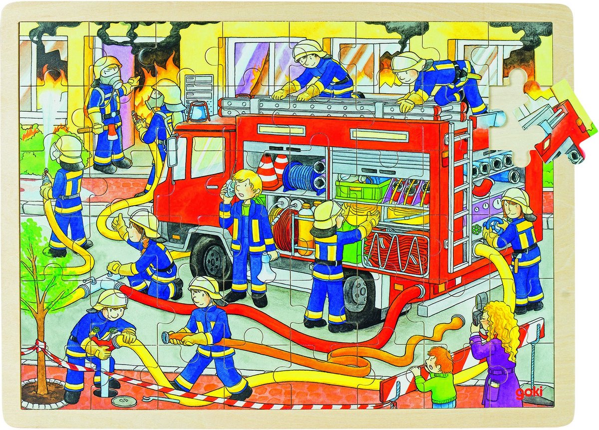 Goki Wooden Jigsaw Puzzle Fire Brigade, 48e.