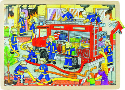 Goki Wooden Jigsaw Puzzle Fire Brigade, 48e.