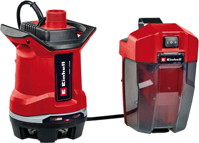 Pompe à eau sale à batterie Einhell ge-dp 18 25 li solo - power x-change - 18 v li-ion - 7 500 l h - max. tête : 5 m - max. profondeur d'immersion : 4 m - aspiration jusqu'à : 35 mm - mode eco boost - excl. batterie et chargeur