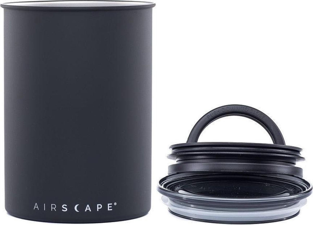 Conception planétaire USA - airscape® classic 500gr. - charbon de bois - pot de conservation - récipient de conservation du café - boîte de conservation - hermétique et frais - acier inoxydable