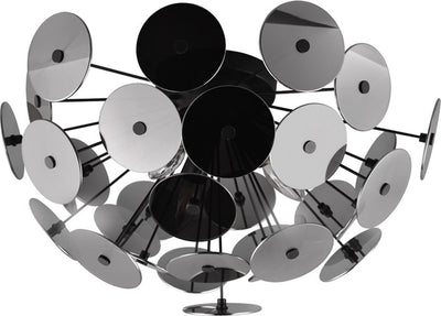 Trio discalgo - plafonnier - noir mat - plexiglas couleur fumée - excl. 3x e14 2w