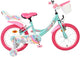 Vélo enfant Volare licorne - filles - 16 pouces - vert - deux freins à main