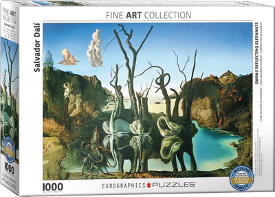 Eurographics - cygnes reflétés comme des éléphants [les cygnes qui se déplacent en éléphants] - Salvador Dali - 1000 pièces 68×48cm (l×h) - puzzle d'art
