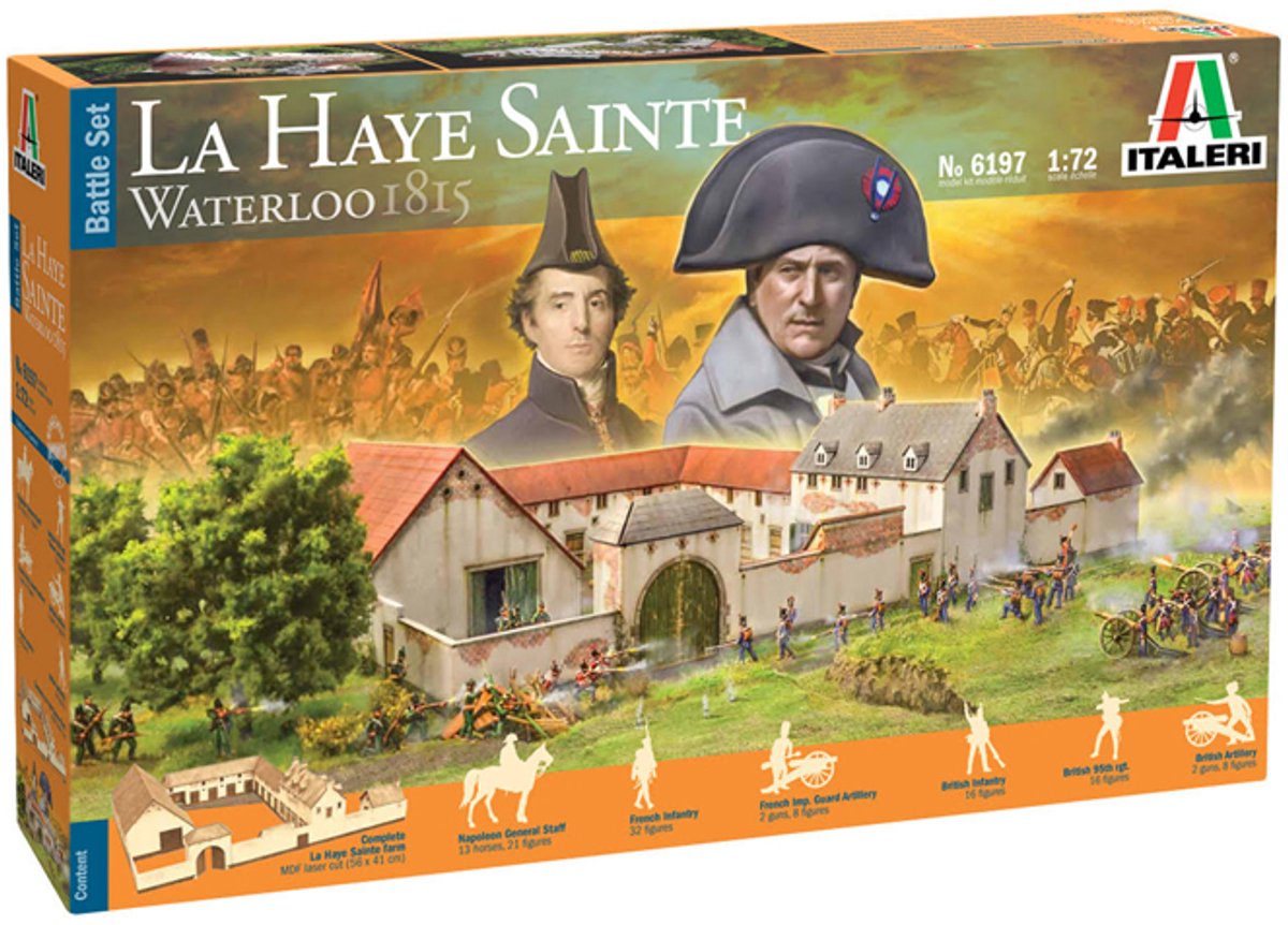 Italeri maquette kit diorama - 6197 la haye sainte waterloo 1815 - jeu de combat plastique - 1:72 - modélisme