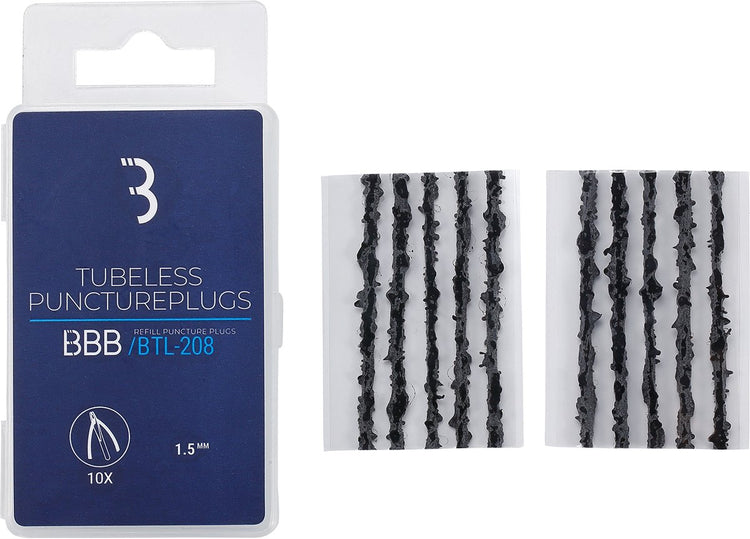 Bouchons de crevaison vélo Bbb - bouchons de réparation tubeless - 10 pièces - 1,5 mm - btl-208