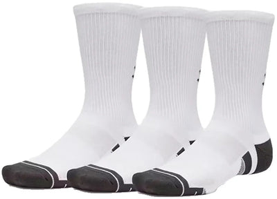 Under Armour New UA Perf Tech 3pk Crew-wht Chaussettes de sport unisexes - blanc - gris jet