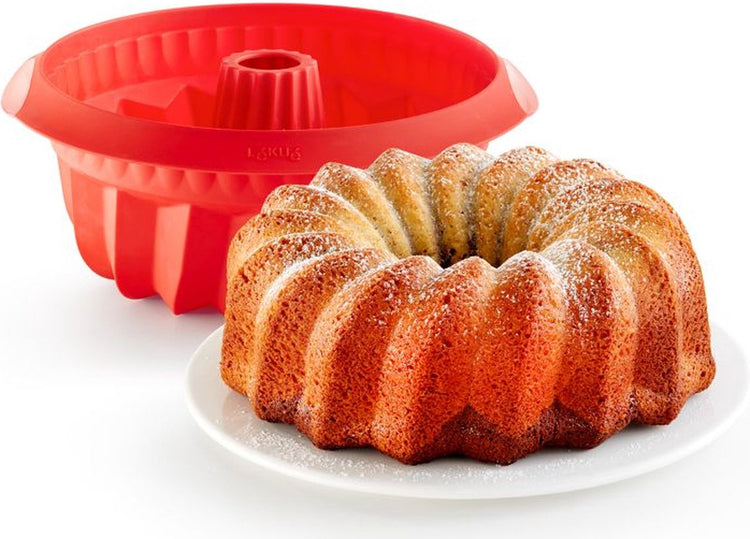 Lékué moule à savarin 22 cm - silicone - rouge