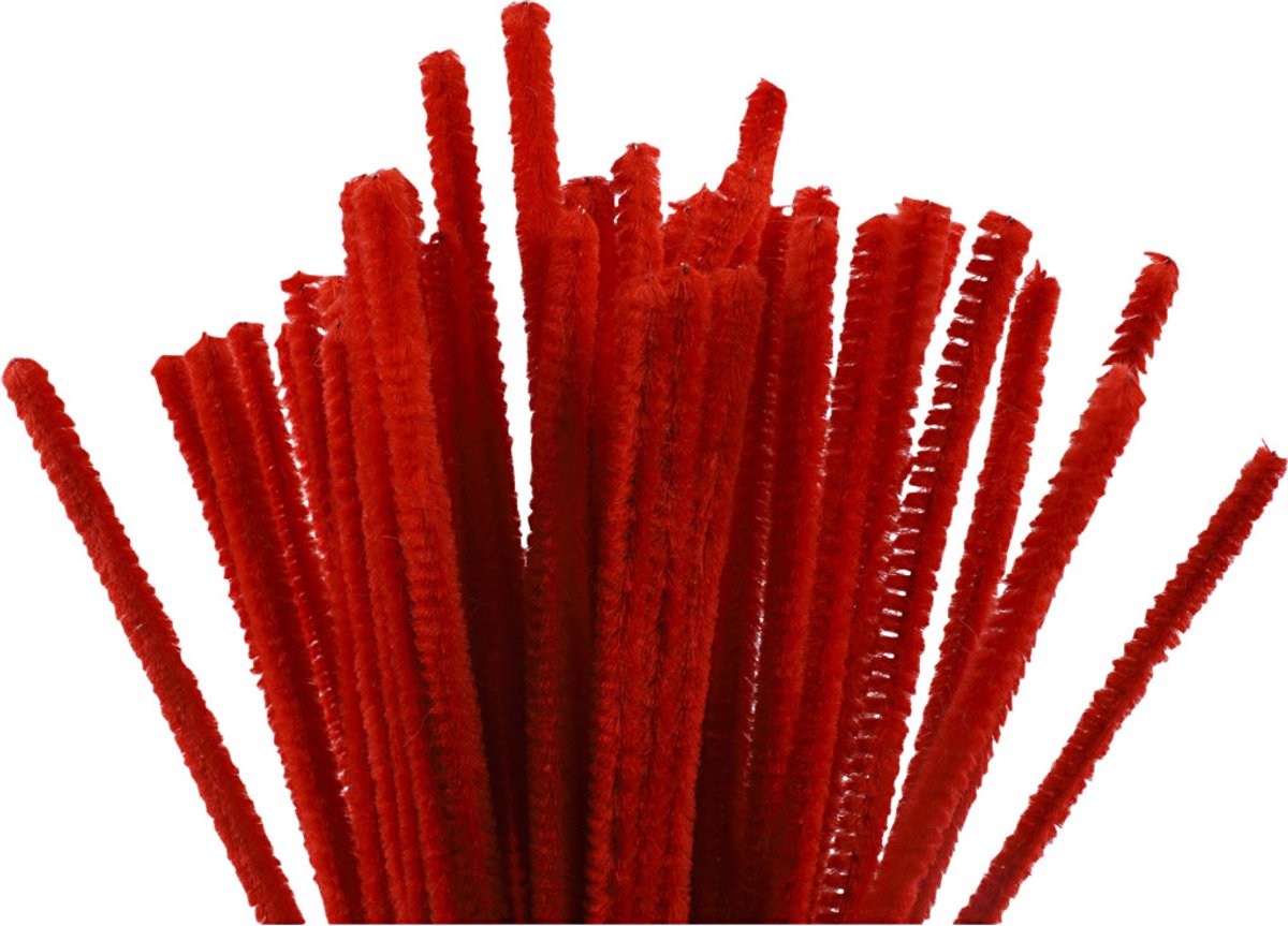 Chenille rouge 30 cm, 50e.