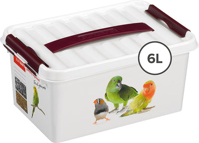 Sunware q-line boîte de rangement pour animaux de compagnie 6l - 30x20x14 cm - blanc rouge