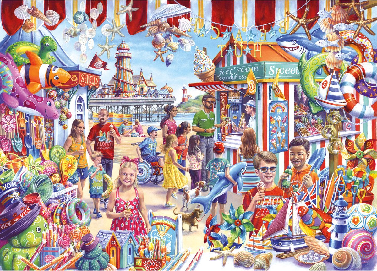 Gibsons - souvenirs de bord de mer (par tony ryan) - 1000 pièces 68×49cm (l×h) - puzzle pour adultes
