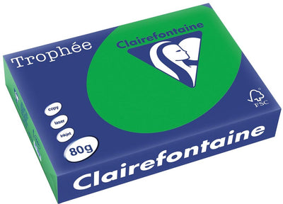 Clairefontaine trophée intense, papier coloré, a4, 80 g, 500 feuilles, vert billard