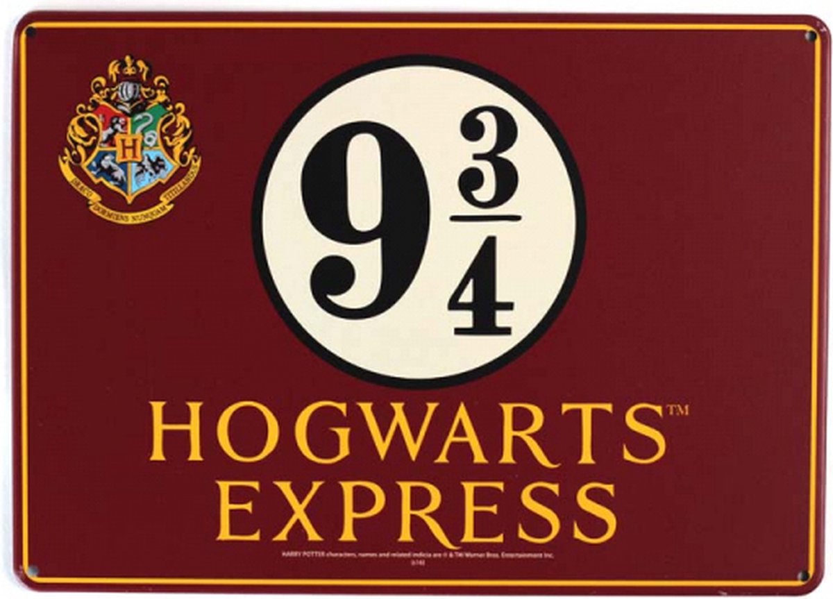 Demi-lune baie Harry Potter - plate-forme 9 3 4 petite plaque en étain