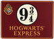 Demi-lune baie Harry Potter - plate-forme 9 3 4 petite plaque en étain