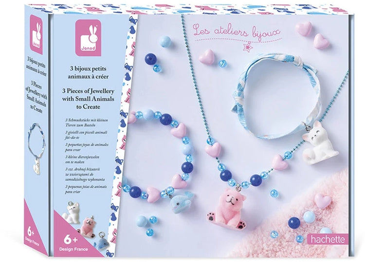 Janod - les ateliers bijoux - coffret artisanal pour 3 bijoux animaux