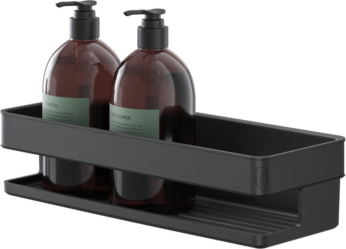 Tiger carv - support de douche sans perçage - panier de douche mural - noir - 28 cm - support de douche avec mécanisme à clic