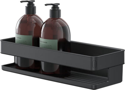 Tiger carv - support de douche sans perçage - panier de douche mural - noir - 28 cm - support de douche avec mécanisme à clic