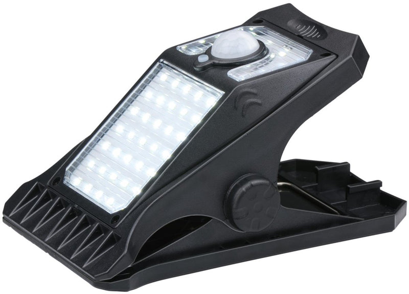 Pince d'éclairage solaire de jardin Grundig - Lampe solaire avec détecteur de mouvement - Spot de jardin avec lumière blanche froide - 3 modes d'éclairage différents - Éclairage extérieur LED Autonomie de la batterie 6-8 heures