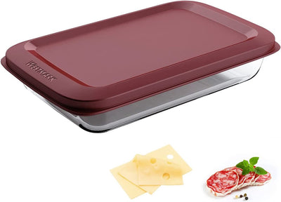 Boîte de conservation alimentaire en verre Westmark, contenu : 1000 ml, verre borosilicaté, fermeture hermétique, verre plastique, rouge transparent, 23542270