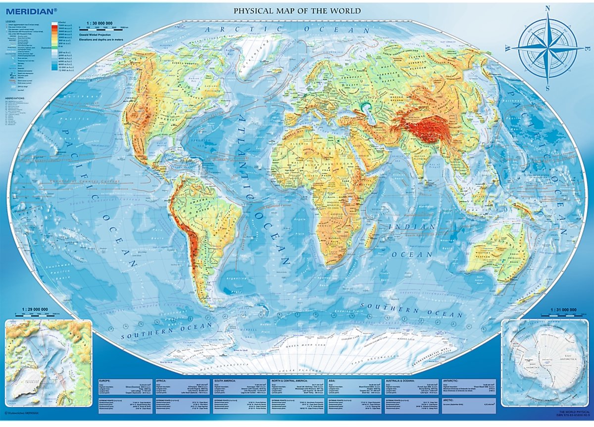 Trefl 4000 - grande carte physique du monde