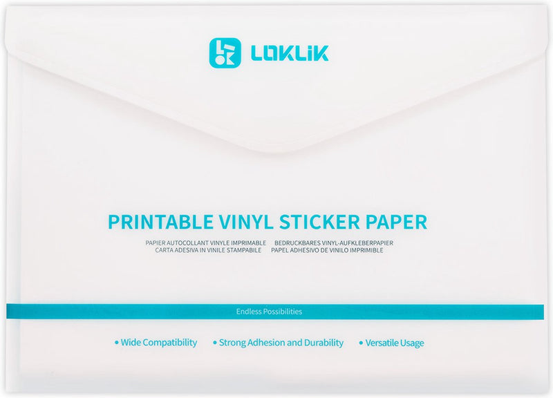 Loklik • papier autocollant vinyle imprimable mat a4 20x