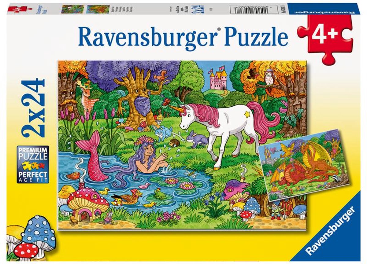 Ravensburger puzzle forêt magique - deux puzzles - 24 pièces - puzzle pour enfants