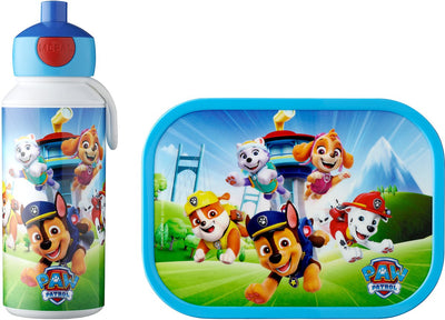Ensemble déjeuner Mepal (boîte à lunch avec bouteille pop-up) campus - 400 + 750 ml - boîte à lunch et gobelet pour enfants - boîte à bento - gourde pop-up - chiots Paw Patrol