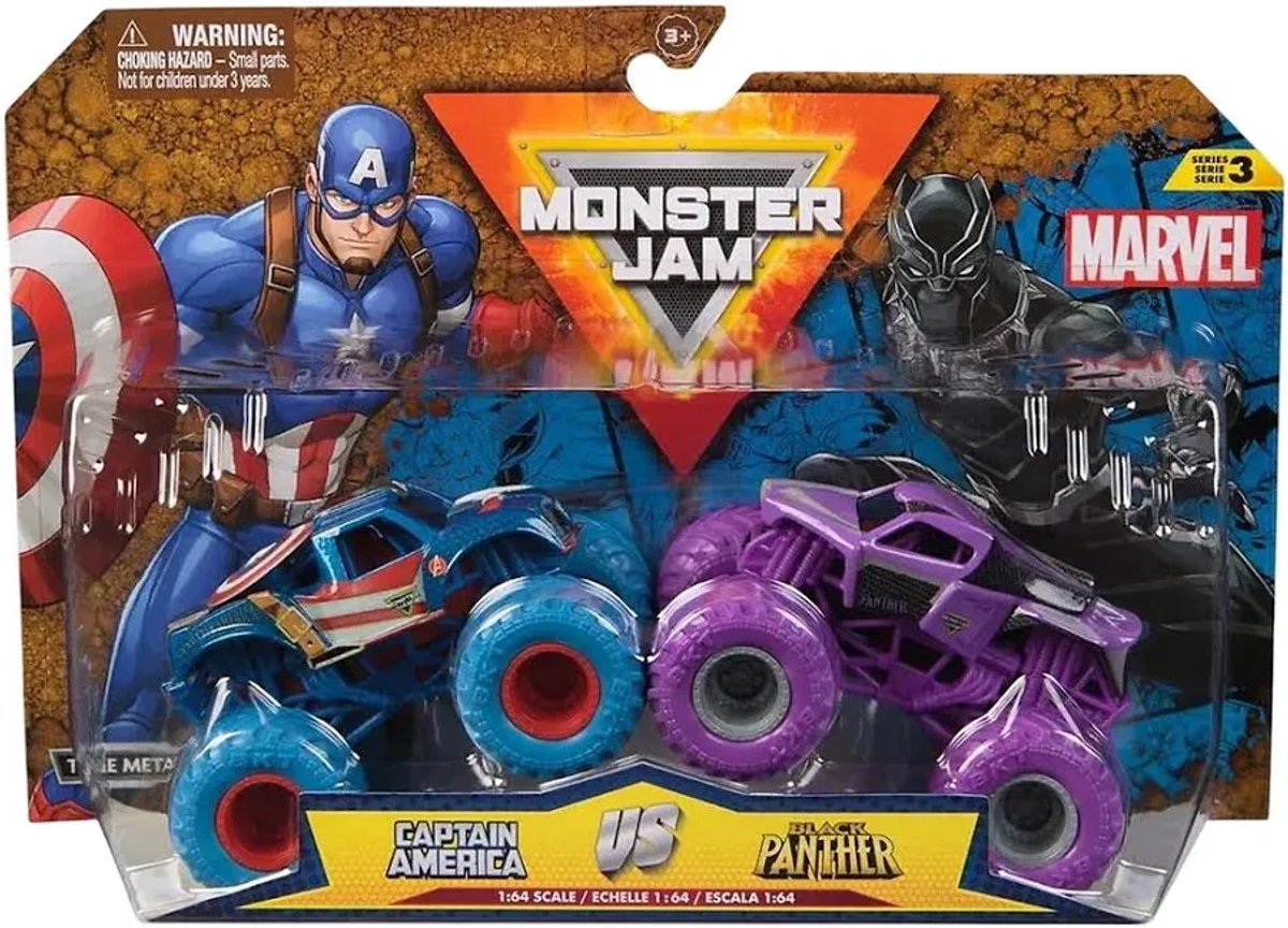 Monster Jam 1:64 2 Pack Marvel (Ass)