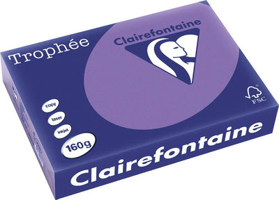 Clairefontaine trophée intense, papier coloré, a4, 160 g, 250 feuilles, violet