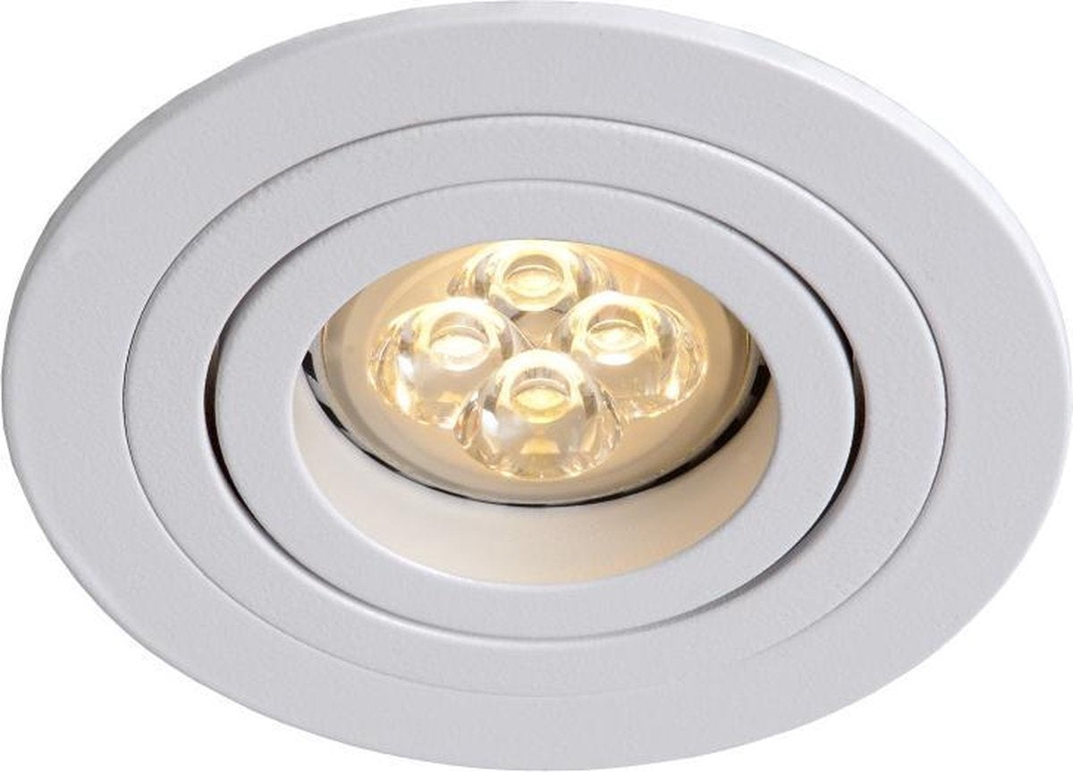 Lucide tube - spot encastrable - ø 9,2 cm - 1xgu10 - blanc