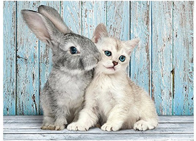 Clementoni - puzzle - 500 pièces - chat et lapin - puzzle pour enfants et adultes - collection de haute qualité