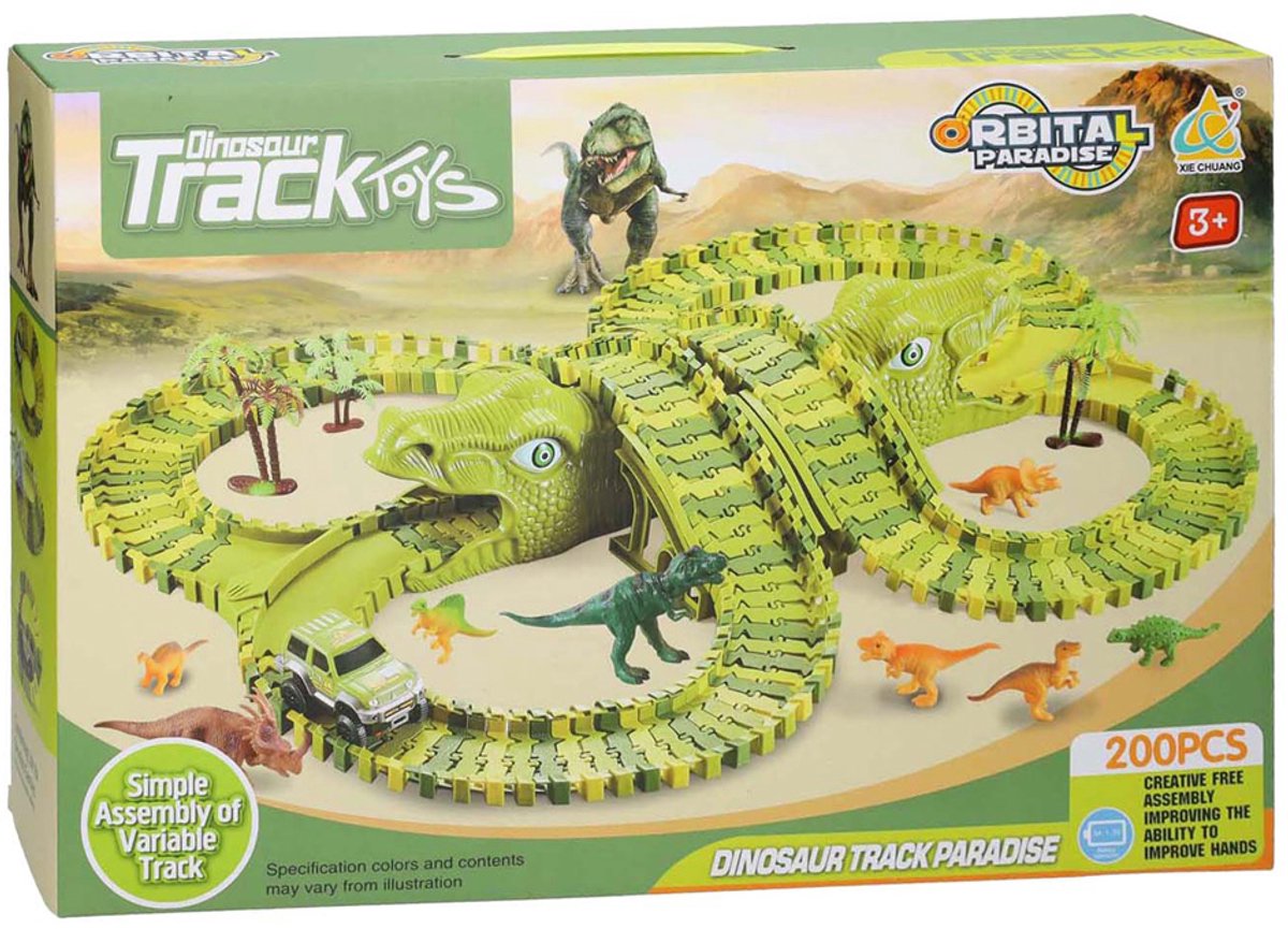 Ensemble de jeu complet Lobbes Dinotrack, 200 pièces.