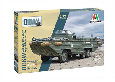 Italeri maquette véhicule militaire - 7022 dukw 2 1 2 tonnes gmc camion version amphibie - jour J 80e anniversaire - plastique - 1:72 - construction de modèles