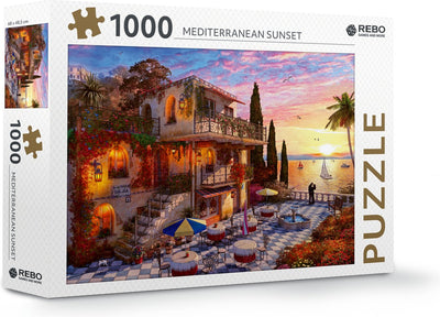 Rebo productions puzzle Coucher de soleil méditerranéen 1000 pièces