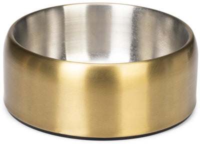 Conçu par Lotte Noar bol de nourriture pour chien - bol de nourriture bol à boire - résistant au lave-vaisselle - antidérapant - acier inoxydable - or - 470 ml