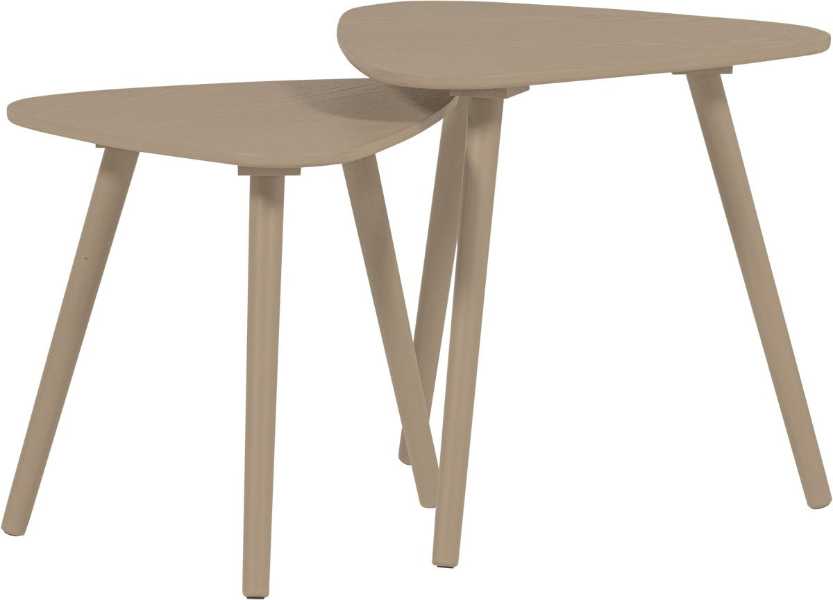 Tables d'appoint Woood nila - bois - sable - lot de 2