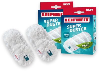 Recharge Leifheit super duster plumeau m - microfibre - lavable 50x - lot de 2 chiffons de rechange