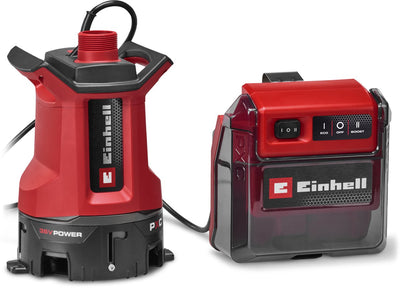 Pompe à eau sale à batterie Einhell ge-dp 36 35 ll li solo - power x-change - 36 v li-ion - 14 000 l h - max. tête : 9 m - max. profondeur d'immersion : 6 m - aspiration jusqu'à : 1 mm - excl. batterie et chargeur