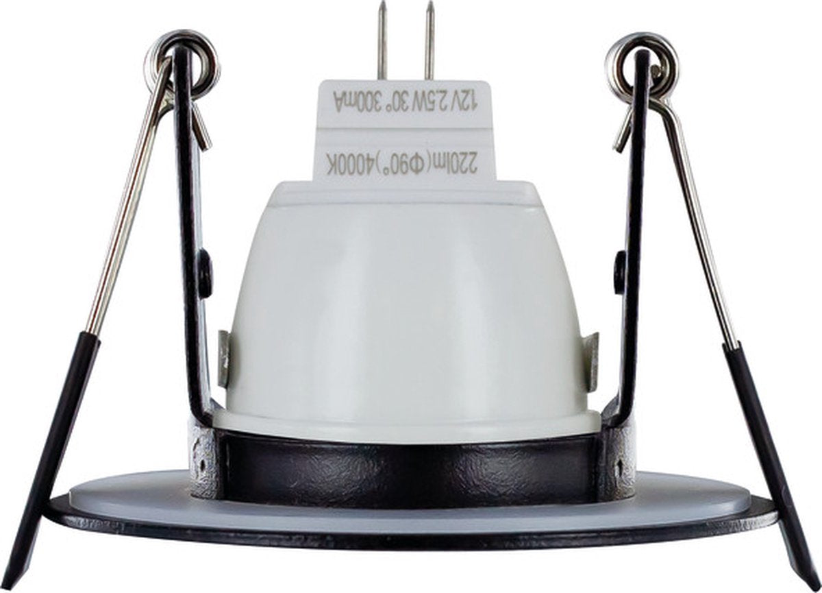 Mini spot encastrable intégral noir ip65 | taille de coupe 4,5 cm | pour mr11 gu4 ou par11 gu10 ø3,5cm