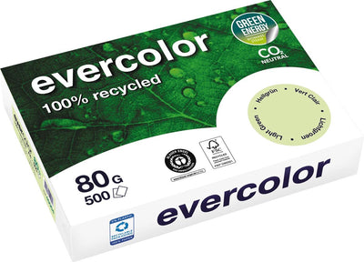 Clairefontaine evercolor | papier recyclé coloré | a4 | 80g | 500 feuilles | vert clair