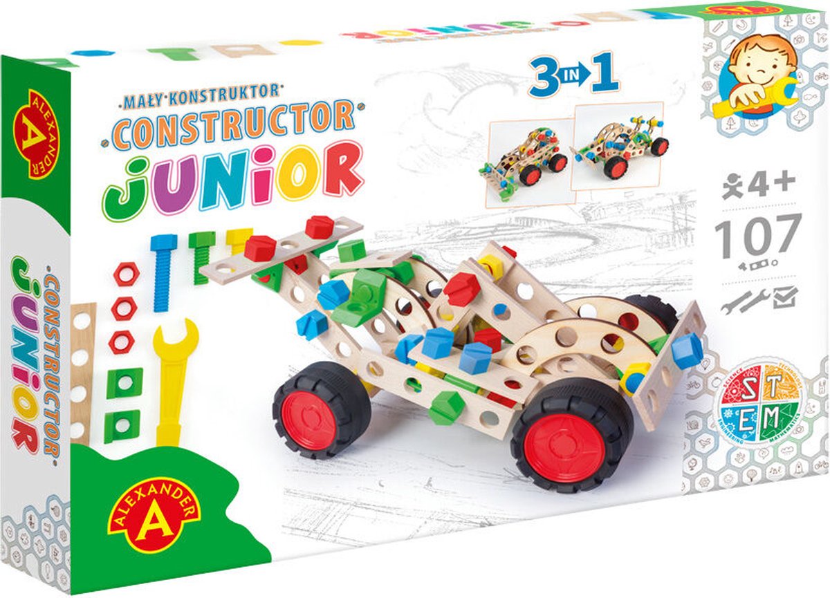 Alexander Toys Constructor Junior - 3×1 - voiture de sport - 107 pcs