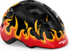Avec casque enfant hourra - casque de vélo enfant - taille xs s (46-52cm) - flammes noires brillantes