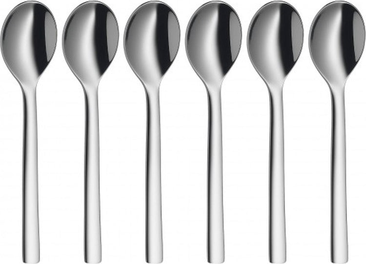Wmf nuova - cuillères à café expresso - 6 pièces - acier inoxydable - 11 cm - va au lave-vaisselle