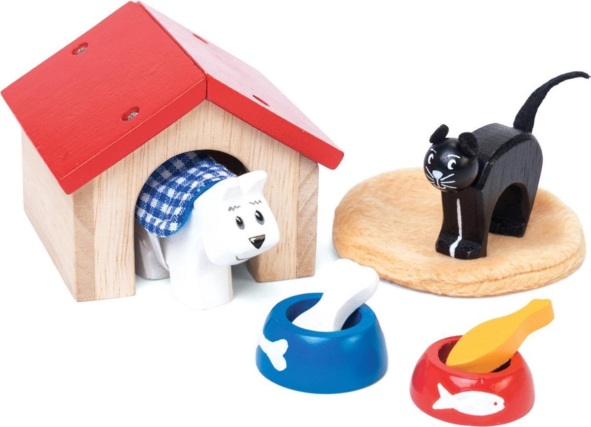 Le jouet des animaux de compagnie de meubles de maison de poupée - bois