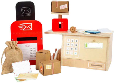 Bigjigs Houten Post Office Speelset, 19dlg.