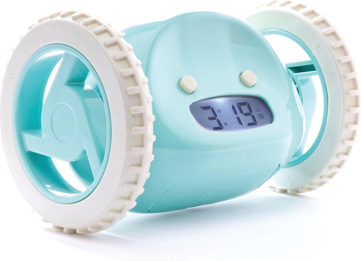 Clocky - réveil sur roulettes - bleu clair - cl-bleu
