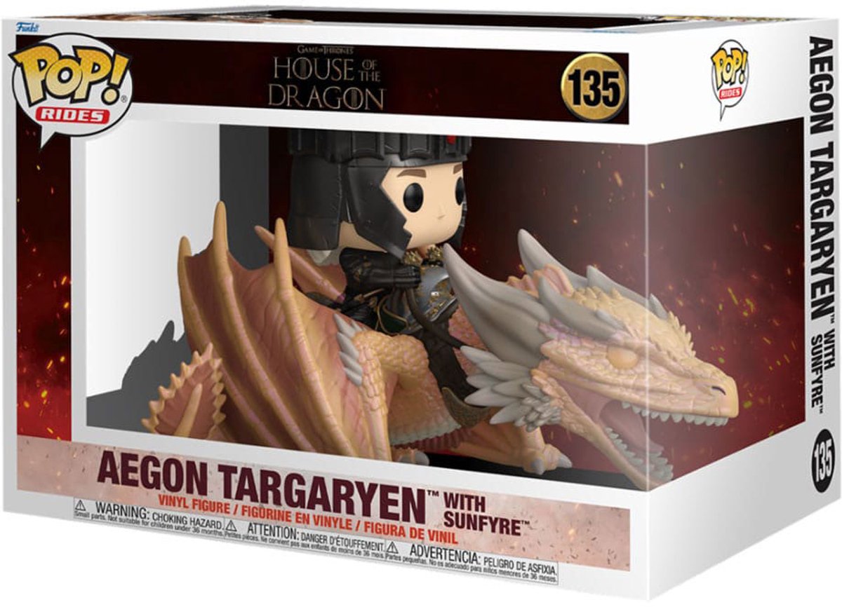 Funko [vente] pop! télévision : maison du dragon - aegon targaryen avec balade sunfyre #135