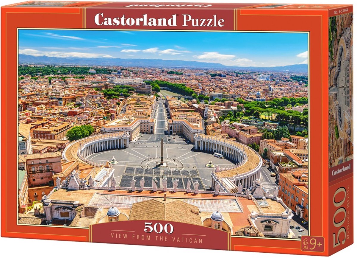 Castorland vue du Vatican – puzzle – 500 pièces – finition satinée – ajustement parfait – qualité européenne