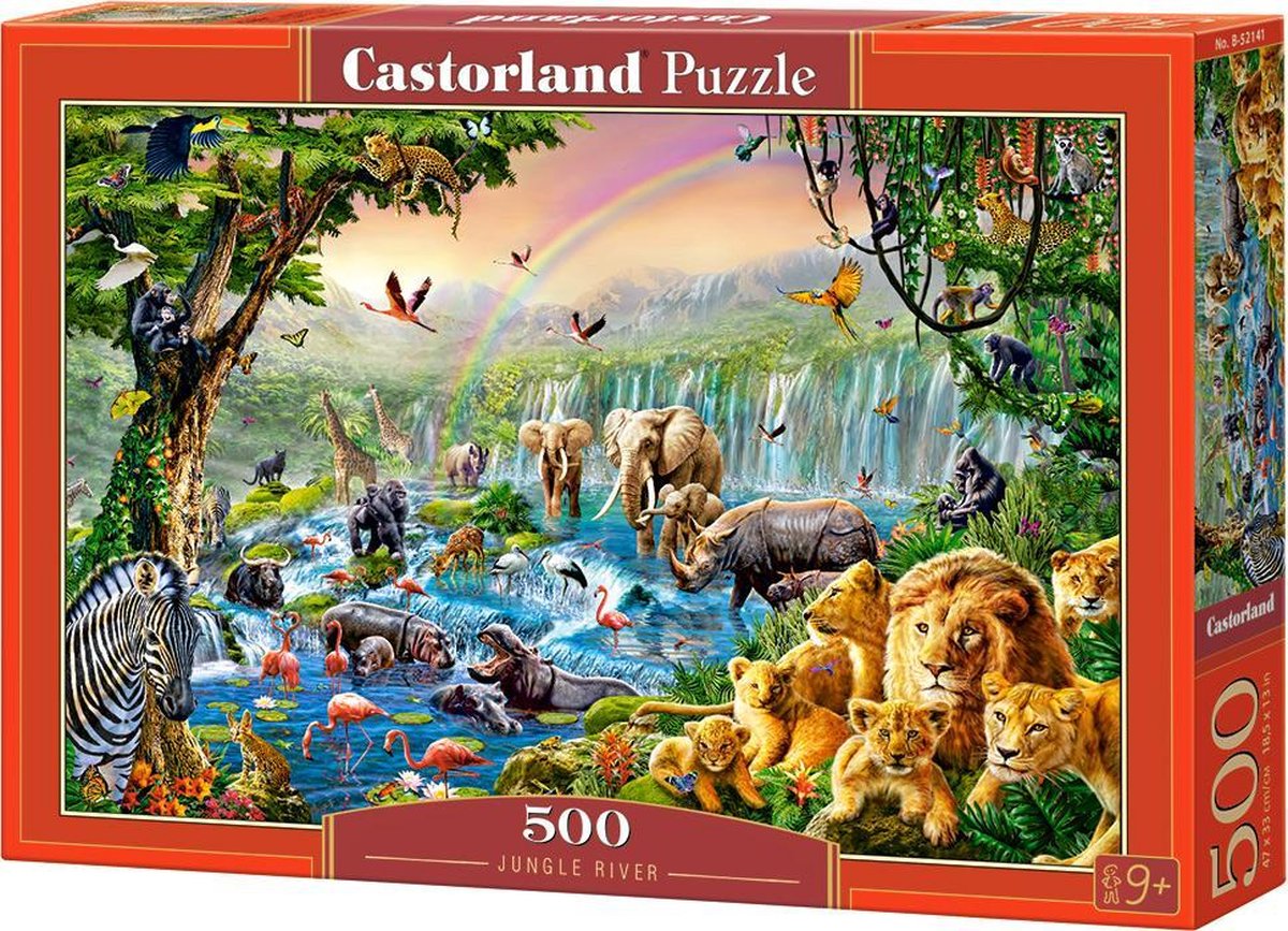 Castorland jungle river – puzzle – 500 pièces – finition satinée – ajustement parfait – qualité européenne
