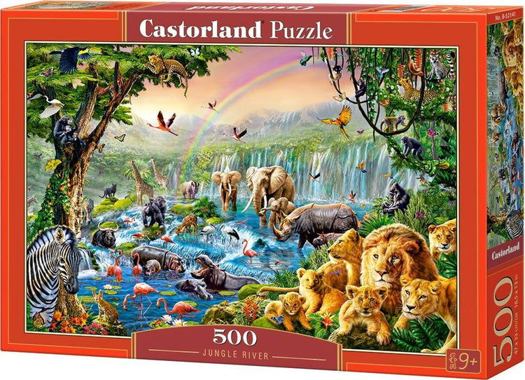 Castorland jungle river – puzzle – 500 pièces – finition satinée – ajustement parfait – qualité européenne